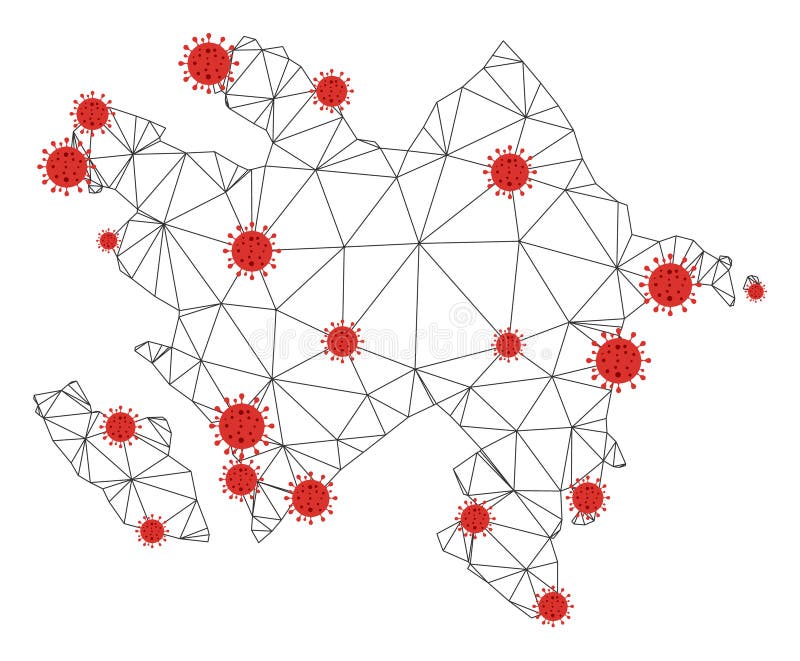 Карта Азербайджана вектор. Сети азербайджана