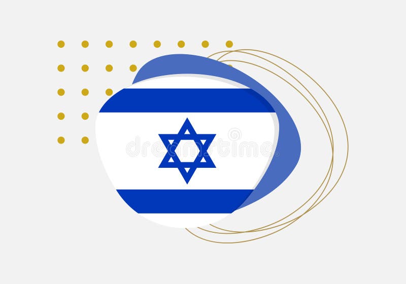 Flag of Israel round icon, badge or button. Israeli national