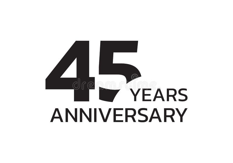 45th Anniversary Logo. 45 Years Celebrating Icon or Badge. Vector ...