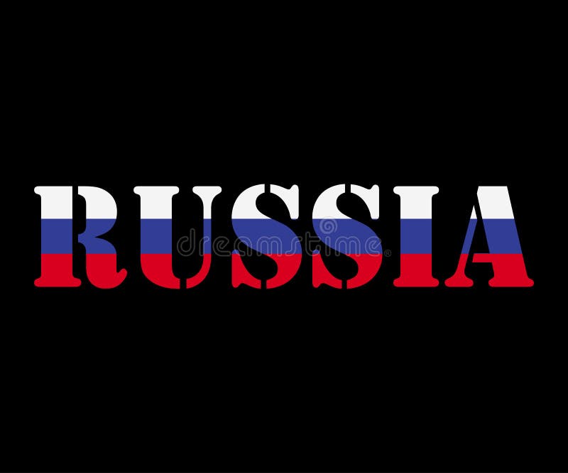 Слово россия и флаг