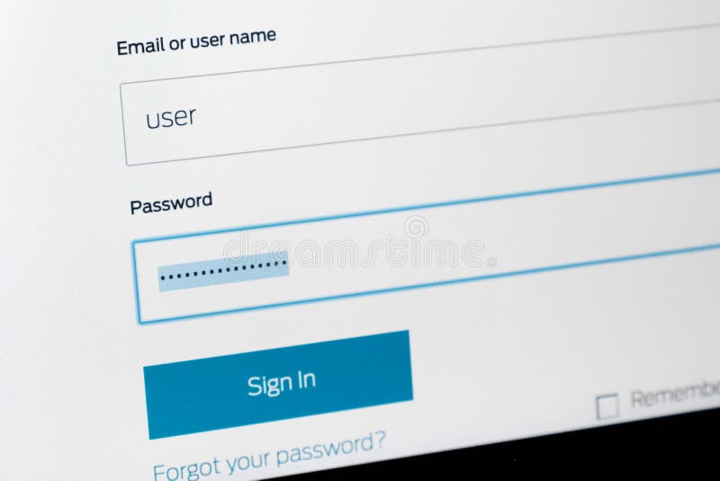 Your username and password