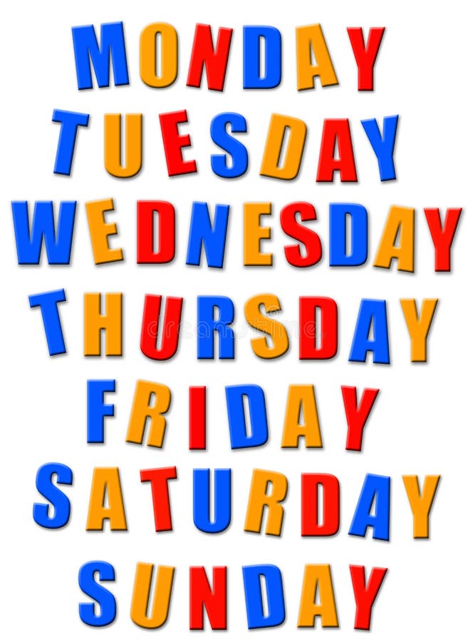 Текст буквами вверх. Wednesday Day of the week. Day of week kartinka. English week decoration. Colors week 7 Monday Friday.