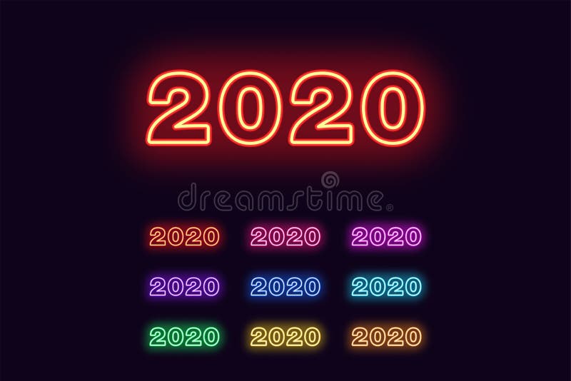 Неоновый номер. Цифры 2020 неон. Номер 2020. Светящееся число года.