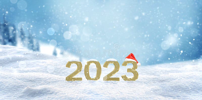 Новогоднее число 2023. 2023 Number Snow.