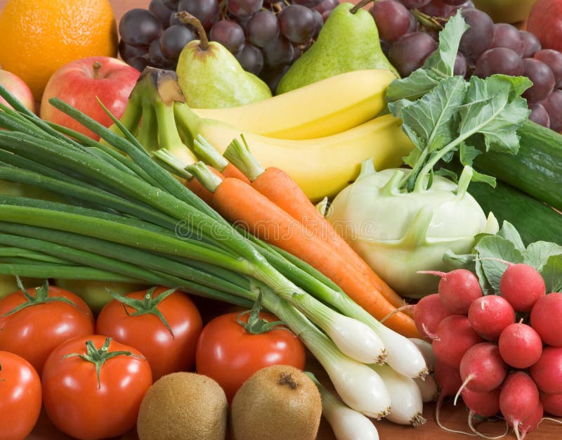 Assortment of of Fresh Vegetables and Fruit.