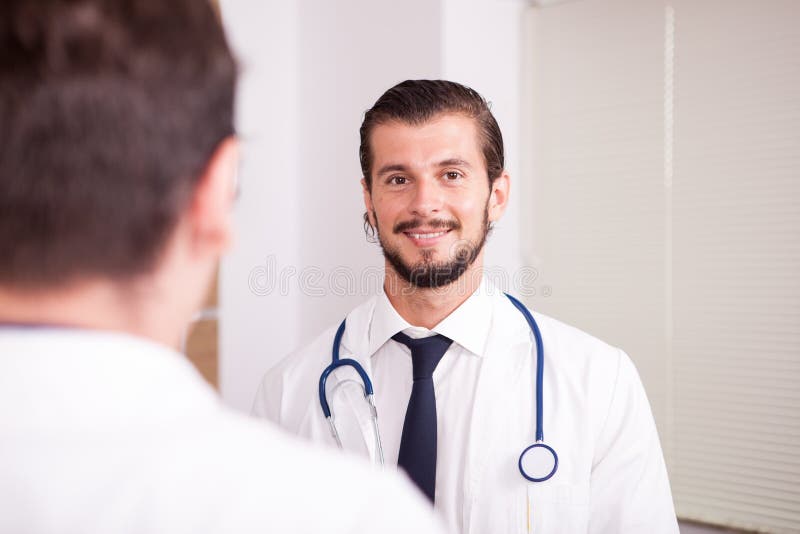 Doctor Front. Two Doctors talking. Close-up of a Doctor in Front. Врач 2 уровень