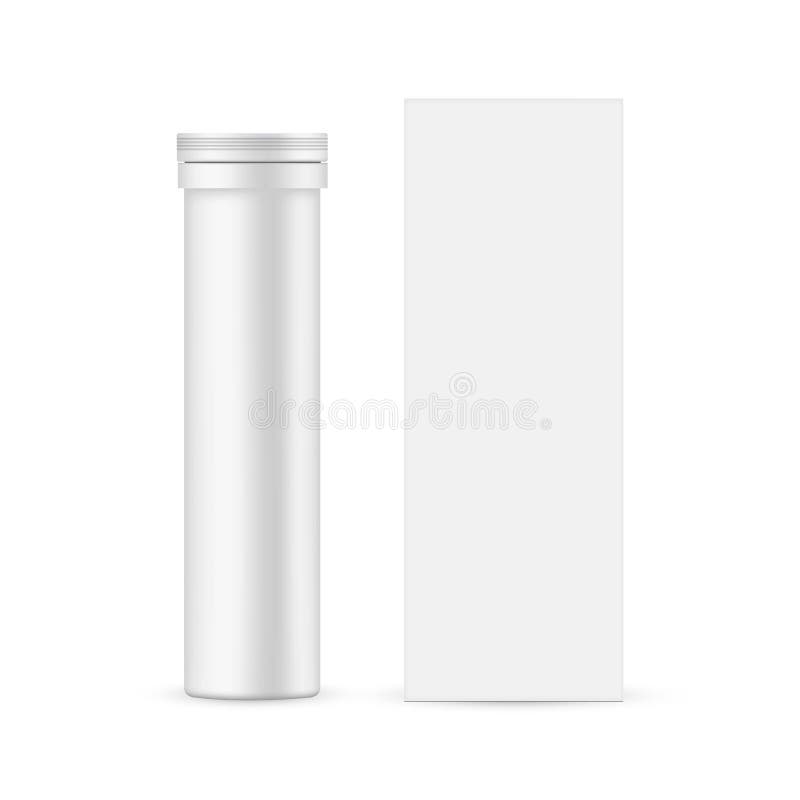 Download Plastic Tablets Tube Mockup Front View Stock Vector Illustration Of Branding Pack 112644381