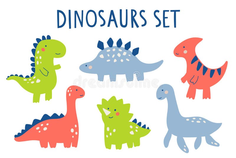 Illustration With Cute Kawaii Dinosaur Set Stock Vector Illustration Of Character Design Illustration With Cute Kawaii Dinosaur Set Stock Vector Illustration Of Character Design
