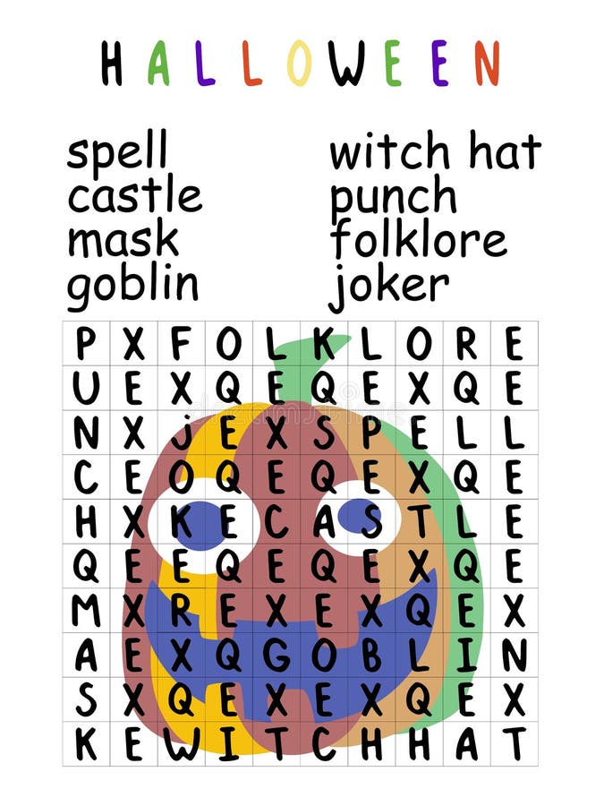 Word Search Puzzle Game Halloween Fast Food Mages Stock Illustration -  Download Image Now - Activity, Alphabet, Cake - iStock