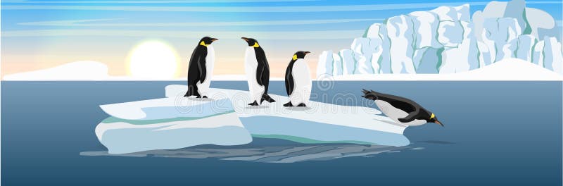 Пингвин на льдине картинка для детей на прозрачном фоне
