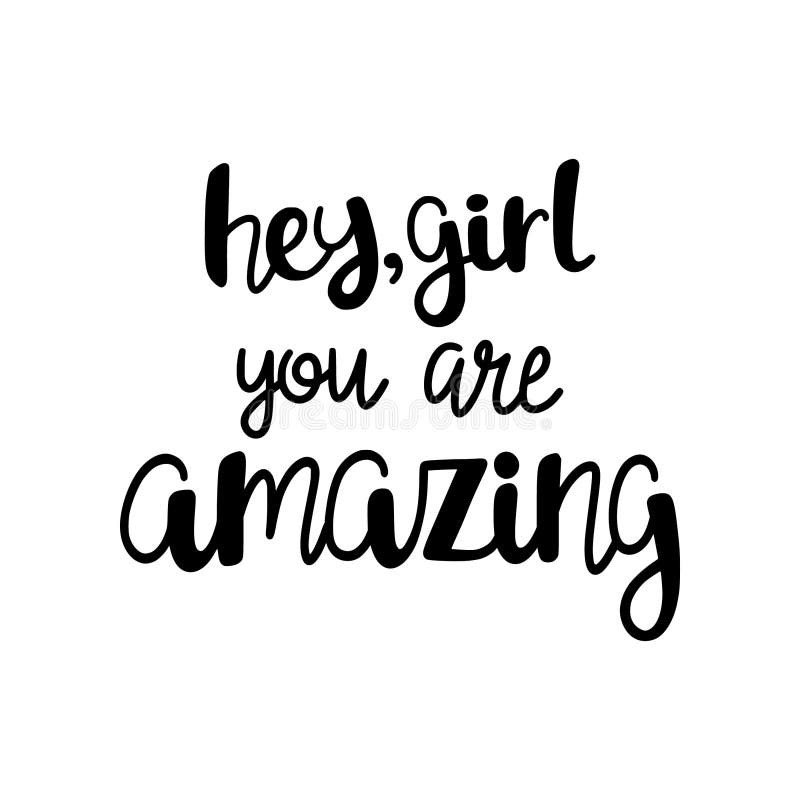 Hey girl! You are awesome - cute feminism humor sayings typography  illustration Water Bottle by Cute Little Text