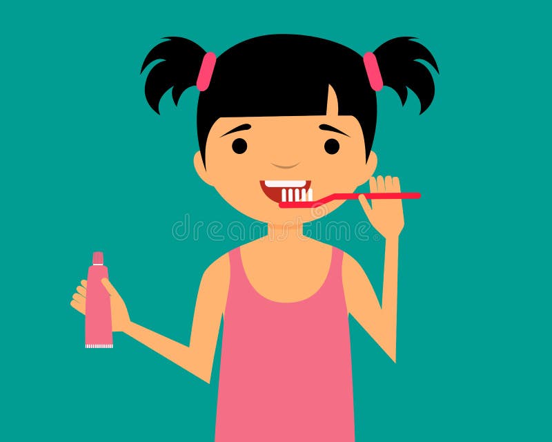 Девушка чистит зубы. Мультяшная девочка чистит зубы. Девушка чистит зубы рисунок. Девочка чистит зубы вектор. Утром зубы чищу танцую