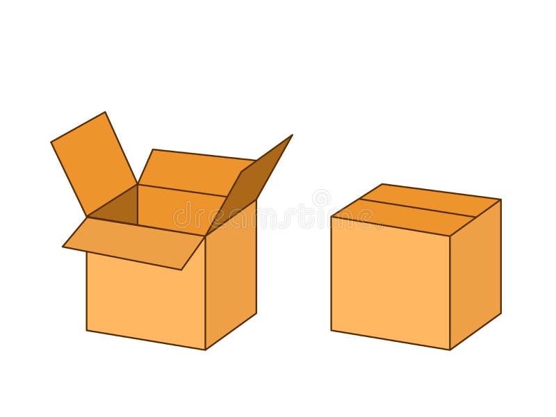 Close box. Картонная коробка закрытая и открытая. Корробка отурытая и Зак. Коробка и открытая коробка. Картонная коробка иллюстрация.