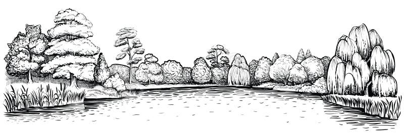 Река Рисунок Чб
