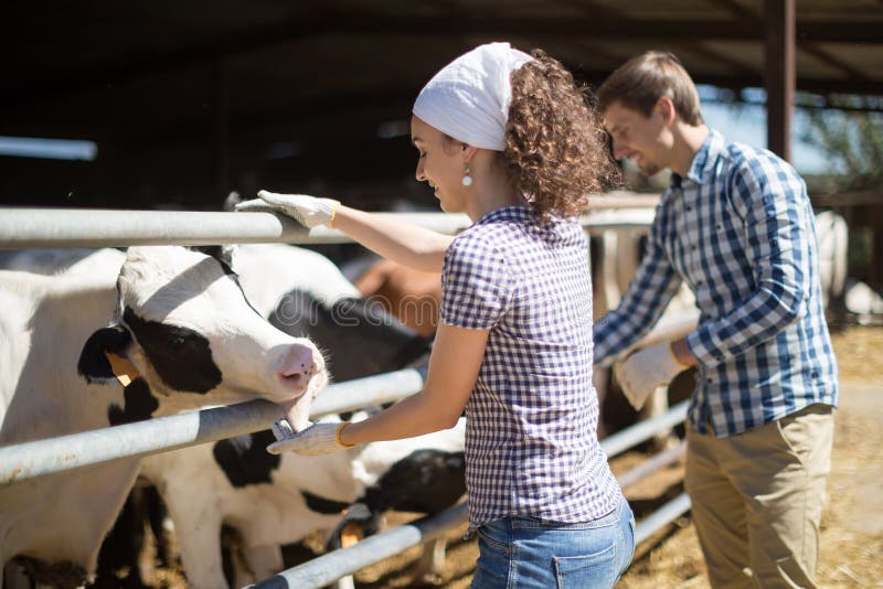 Farm call. Couple Farmers.