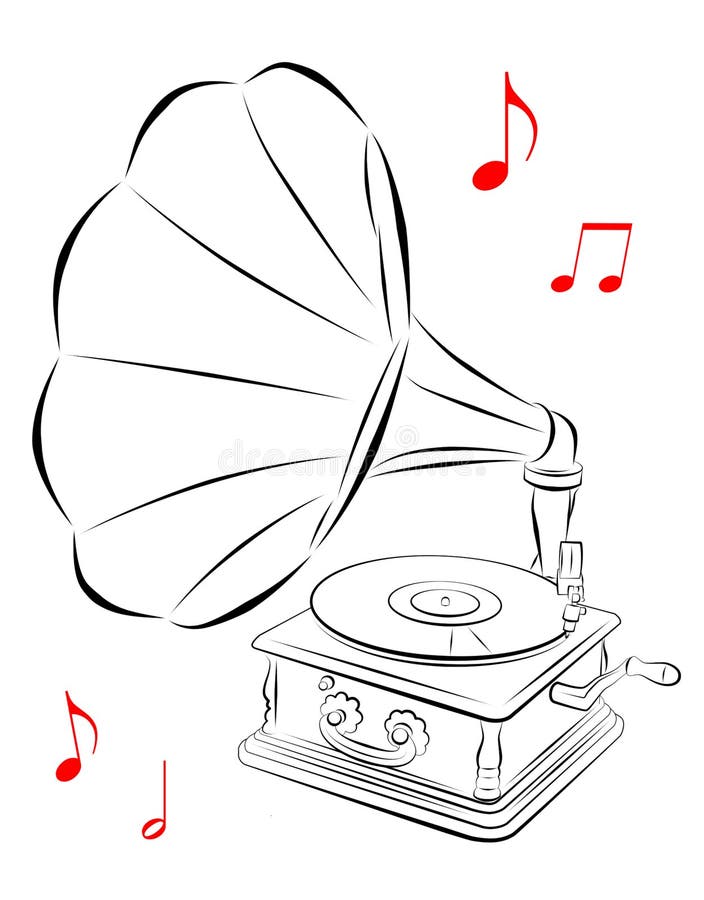 Как нарисовать граммофон