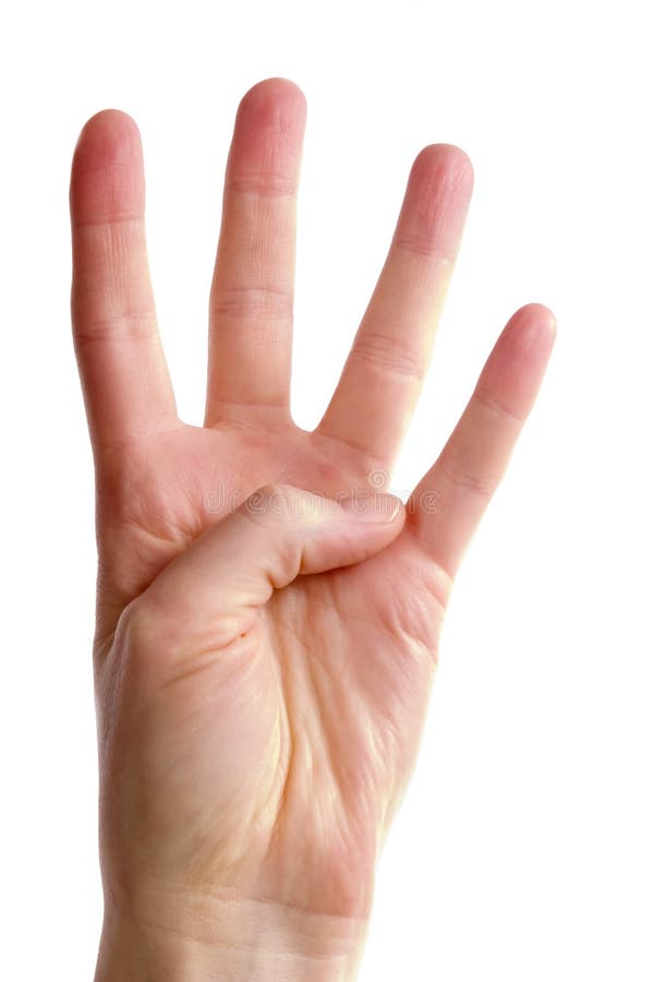 Четыре пальца на руке. Четыре пальца знак. Ладонь с загнутым большим пальцем. Жест 4 пальца. Жест 4 пальца без большого.