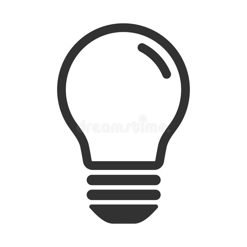 Cartoon Light Bulb Isolated on the White Background Stock Vector -  Illustration of lamp, illuminated: 154970878