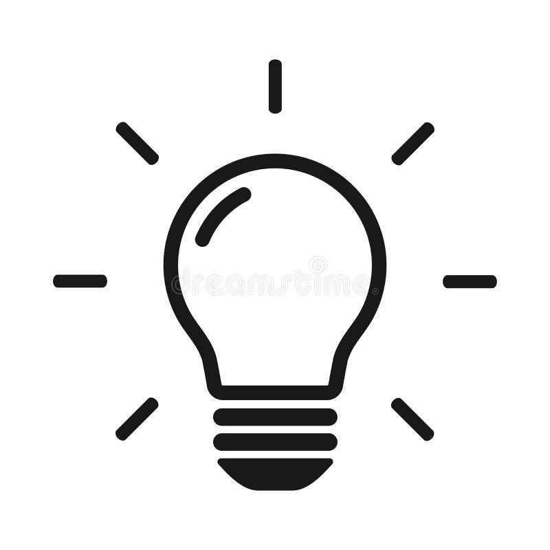 Cartoon Light Bulb Isolated on the White Background Stock Vector -  Illustration of isolated, lamp: 154970881