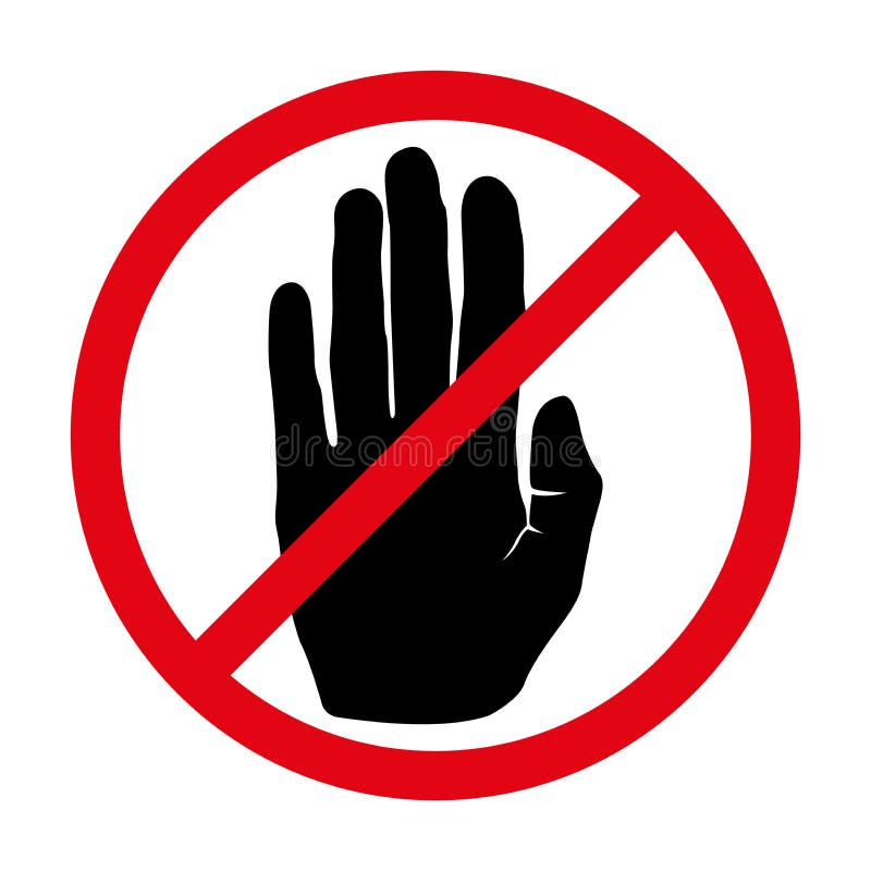 Stop hand icon . Hand forbidden sign, no entry, do not touch . Stop road  sign. Prohibited warning icon 21891159 Vector Art at Vecteezy