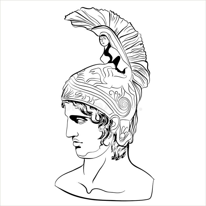 Detailed line drawing of a Greek goddess : r/nightcafe