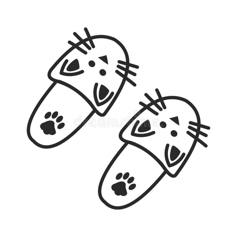 Pair Slippers Hand Drawn Stock Illustrations – 363 Pair Slippers Hand ...