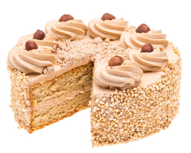 Ореховый торт кусочек