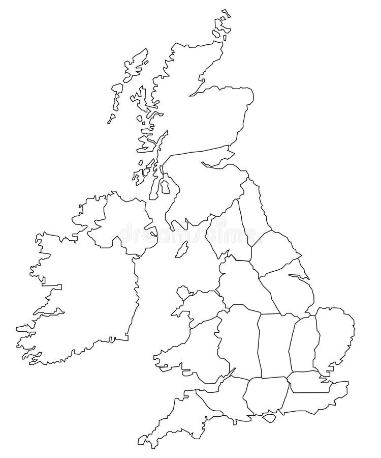 план карты Британии большой Иллюстрация штока - иллюстрации насчитывающей  большой, карты: 18378173