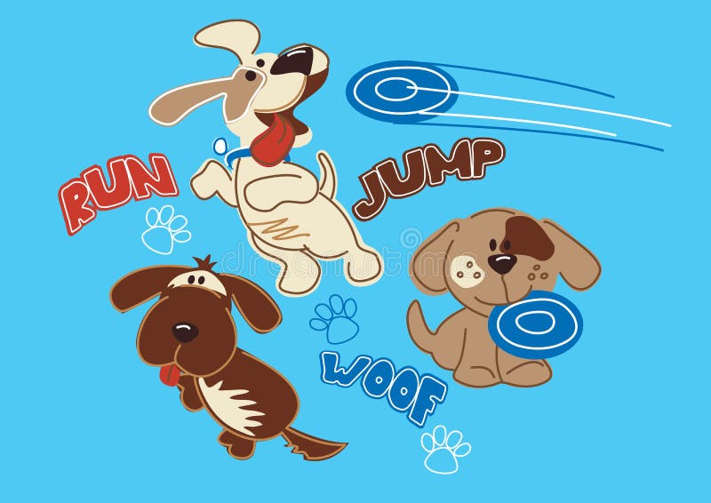 My dog can run and jump. Dog Frisbee logo.