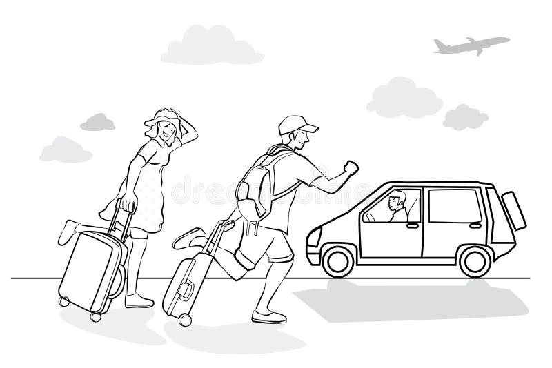 7 1488. Travelling vector Black White. Travelling abroad. Illustration for going abroad.