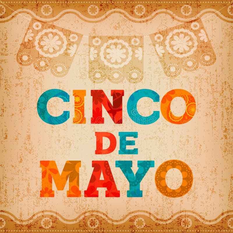 Поздравительная открытка цитаты праздника Cinco de mayo мексиканская. 