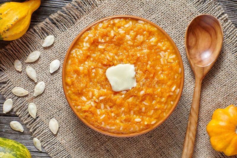 Блинчики с тыквой и рисовой кашей