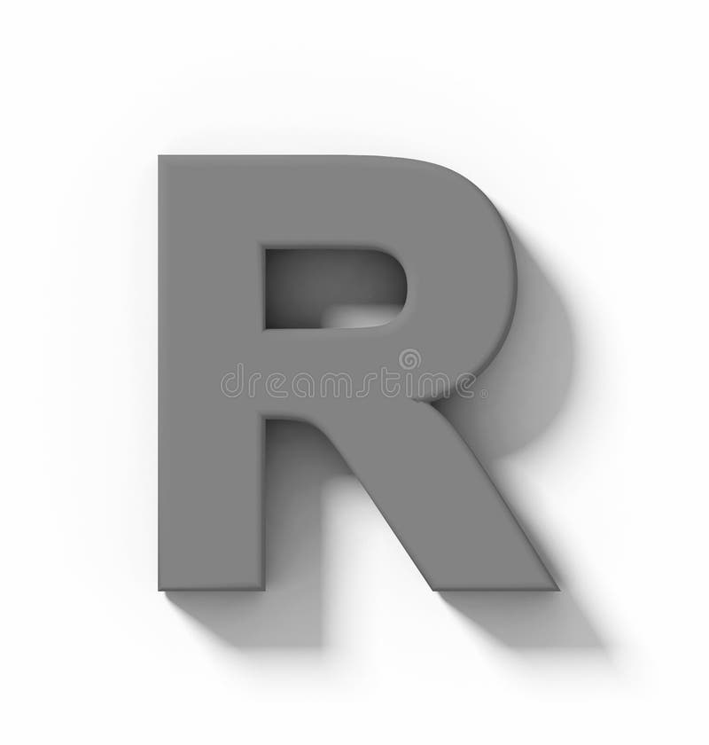 Буква r на белом фоне