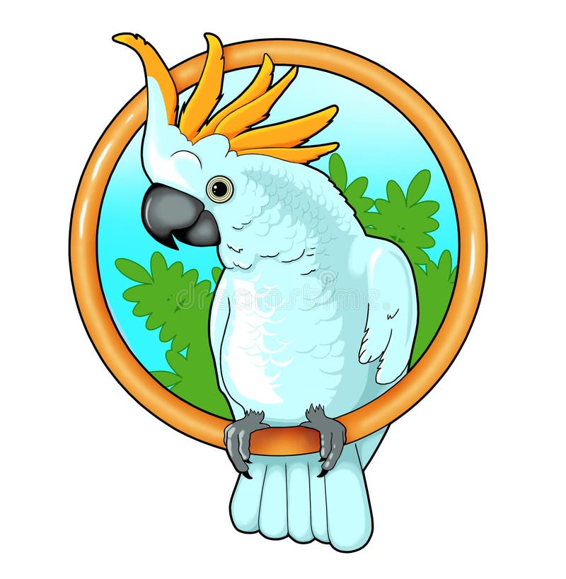 Детский рисунок какаду