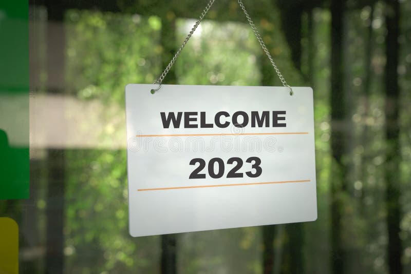 Welcoming 2023. Табличка Welcome.