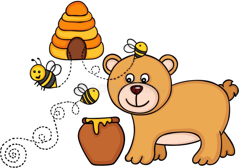 Мишка мед игра. Медвежонок и пчелы. Иллюстрация медведь и пчелы. Медведь мед пчелы. Медведь и пчелы рисунок.