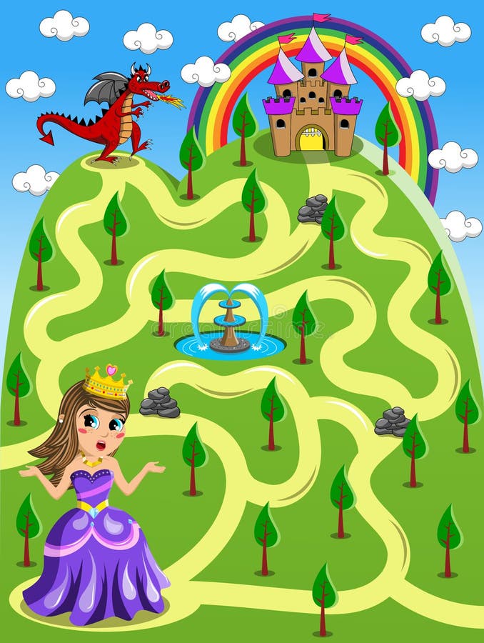 Найди принцессу. Лабиринт принцесса замок дракон. Лабиринты для детей цветные. Лабиринт замок для детей. Сказочные лабиринты.