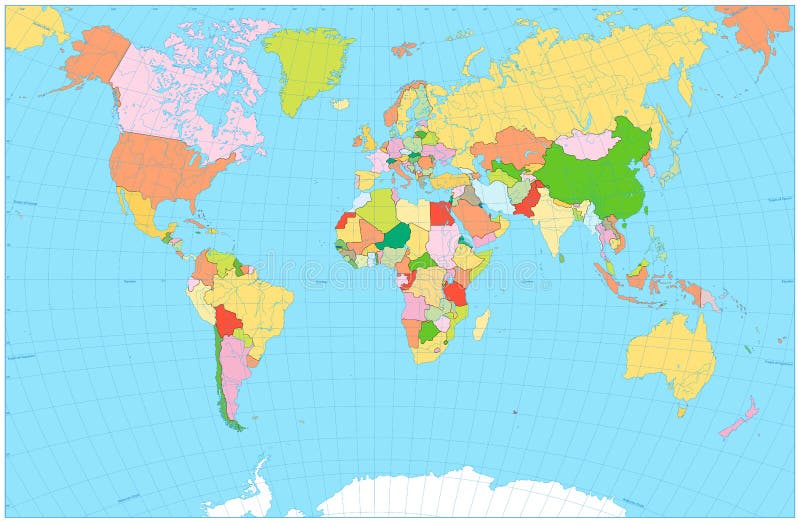 Пустая политическая карта мира Иллюстрация вектора - иллюстрациинасчитывающей планета, европа: 84421160