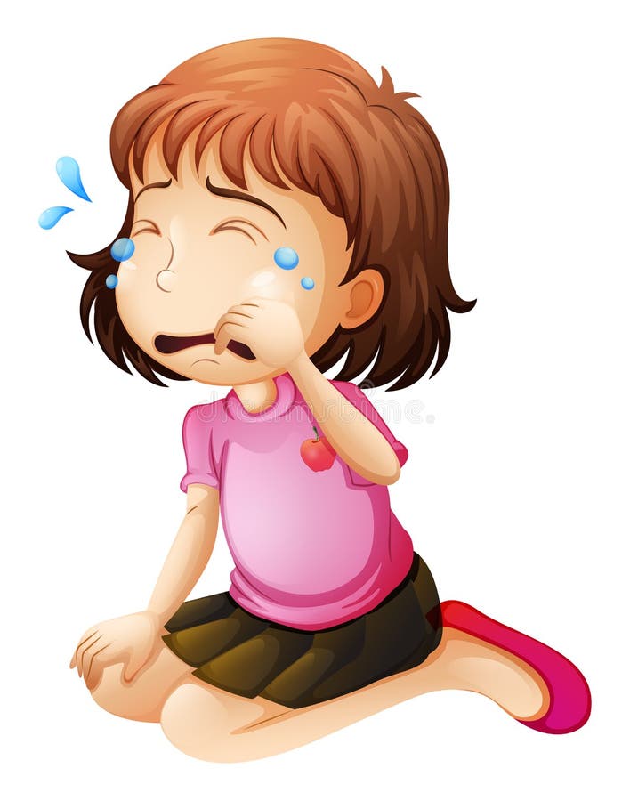 Детский рисунок девочка плачет