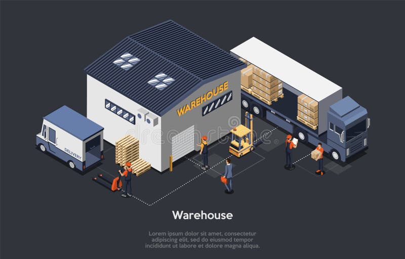 Аппаратная разгрузка bluetooth. Склад вектор. Warehouse Concept. Концепция склада низкотемпературного с офисами. Фургон рабочая техника.