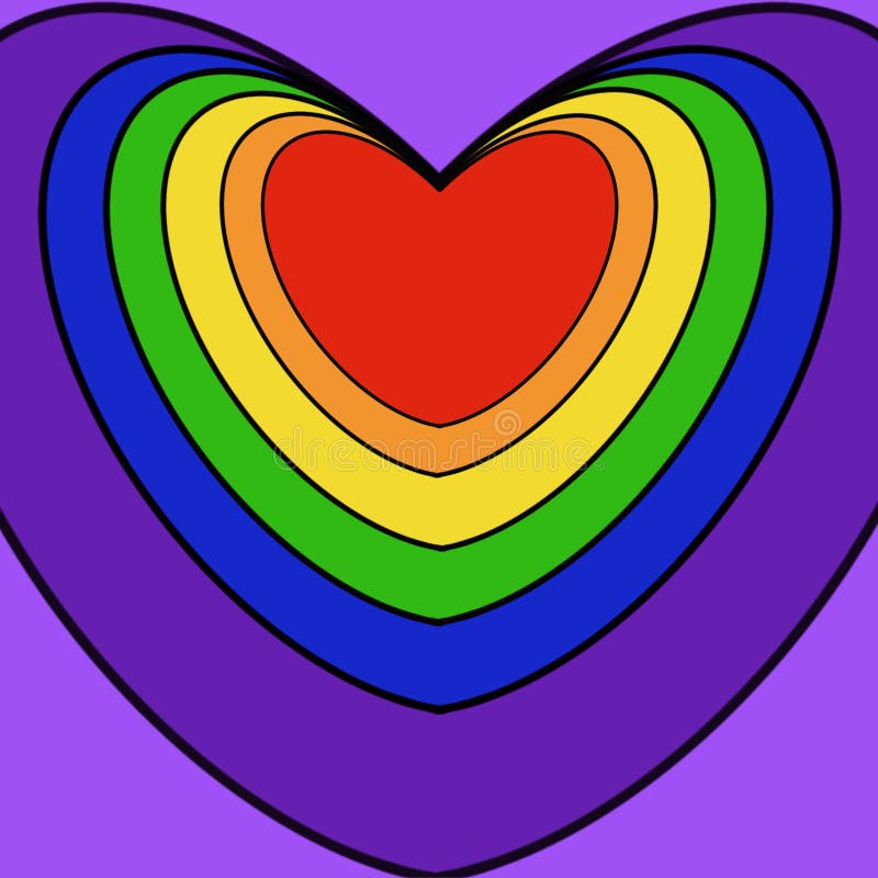 Растровое изображение в форме сердца в радугах на белом фоне Иллюстрация  штока - иллюстрации насчитывающей пинк, конспектов: 163954341