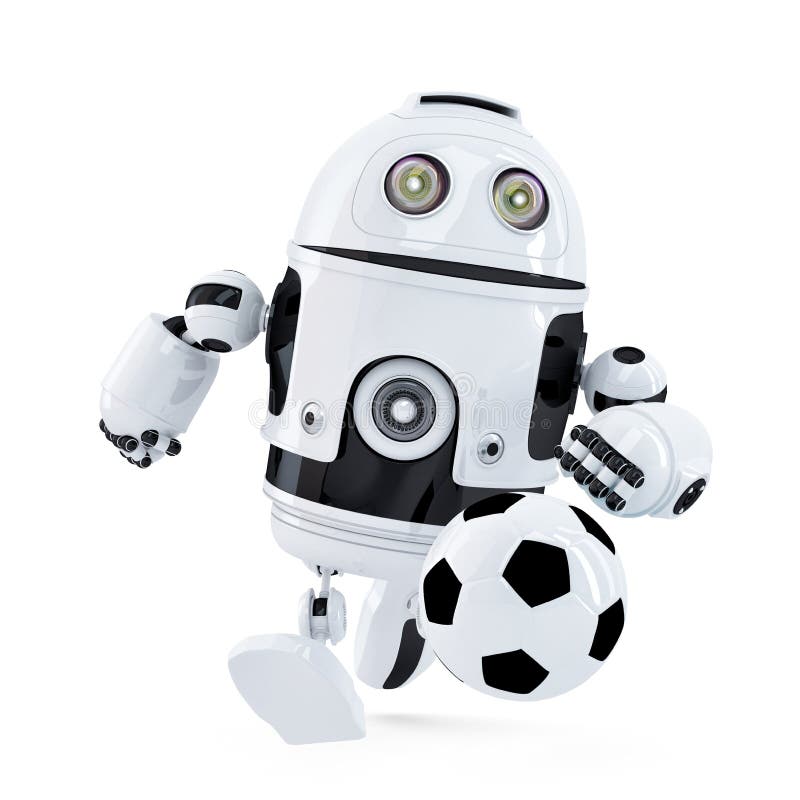 Robot igrayut v footboal PNG. Robot playing Soccer. Cartoon Robot Play Soccer. Роботы играют в футбол