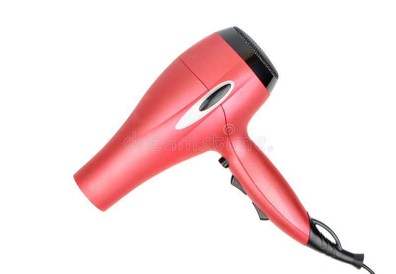 Pink Hairdryer. Fashion hair Dryer woman.