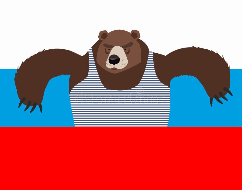 Медведь в тельняшке рисунок