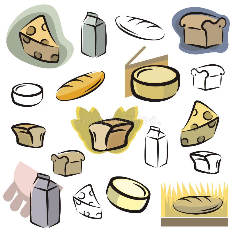Чай сахар колбаса сыр хлеб. Нарисованные продукты. Иконки продукты питания. Нарисовать продукты питания. Молочные продукты рисунок.