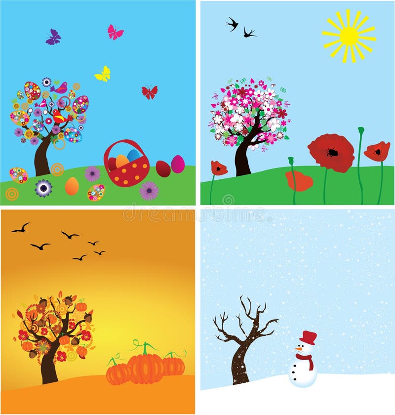 Сказочное объяснение времен года рисунок