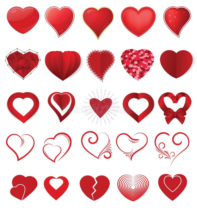 Па сердце. Valentine's Day icons.