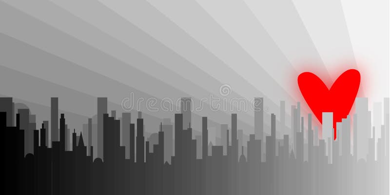 Фон города сердец