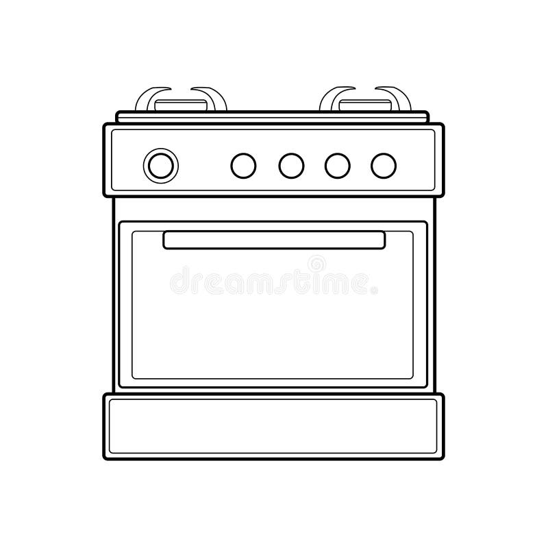 Как нарисовать плиту газовую плиту
