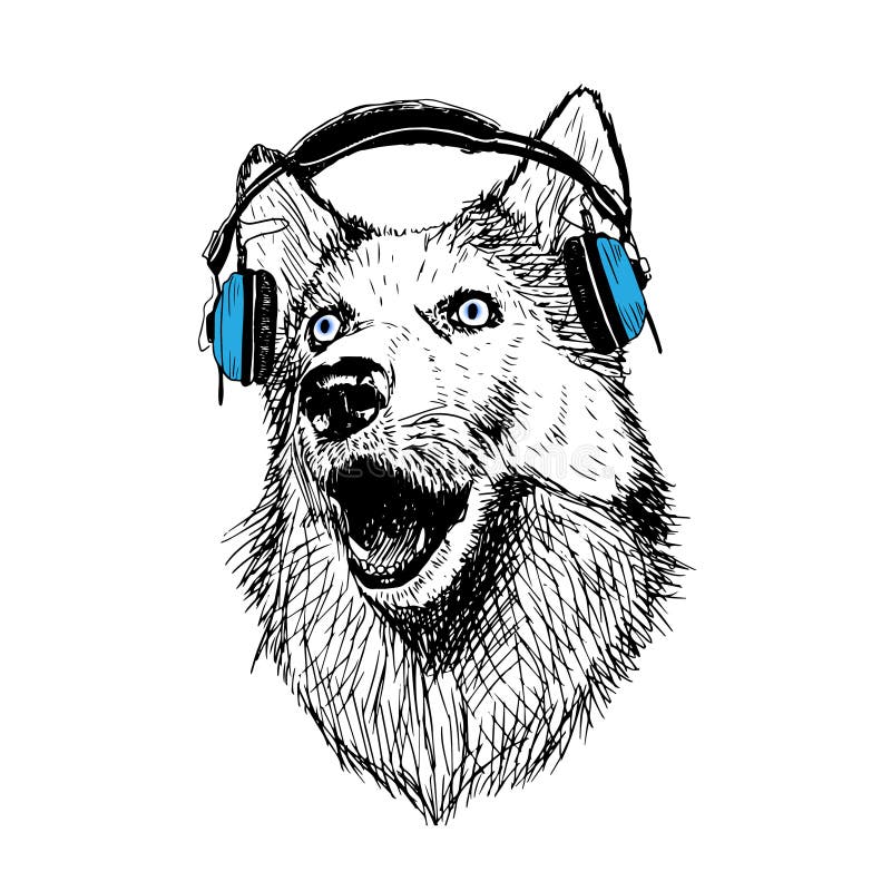 Пес в наушниках картинка